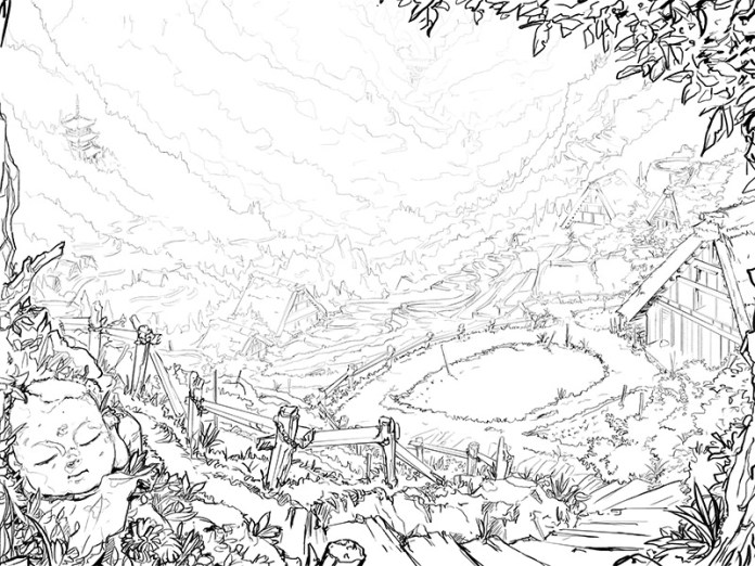 And the completed lineart, click to open separately.