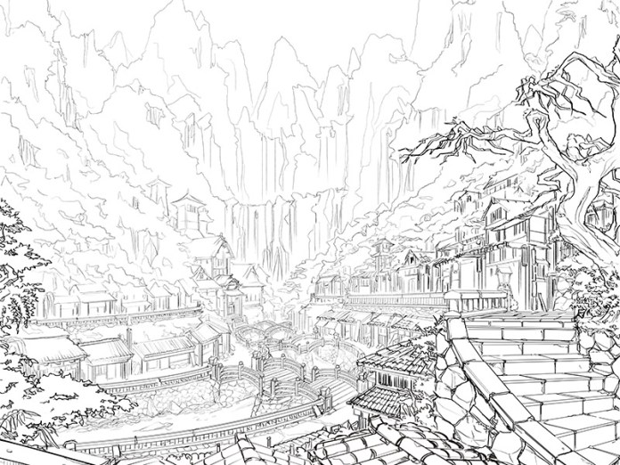 background-Senboumine-lineart00